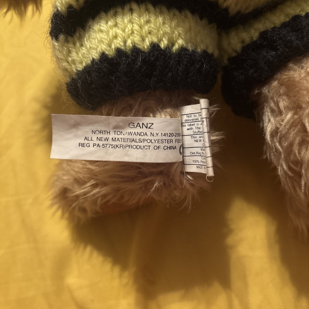 1997 Bit O Honey Ganz Buggable Bee Teddy Bear Knitted Sweater & Hat & wings - Picture 5 of 7